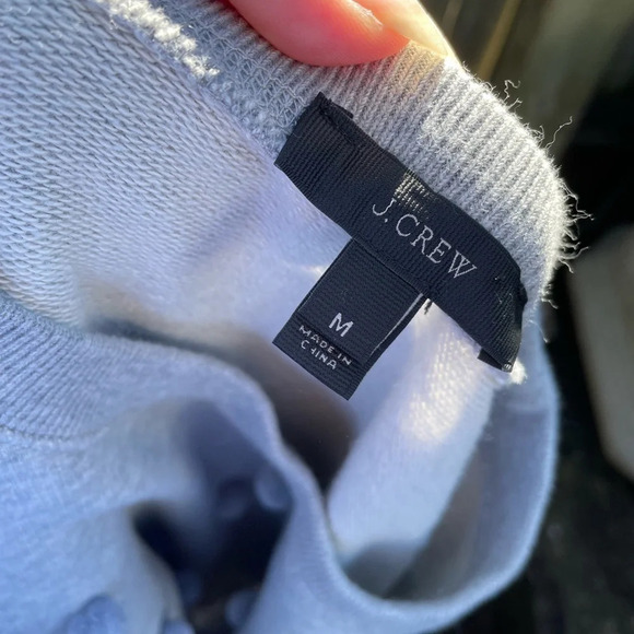 J.CREW GRAY POM POM PULLOVER SWEATSHIRT - Picture 2 of 3